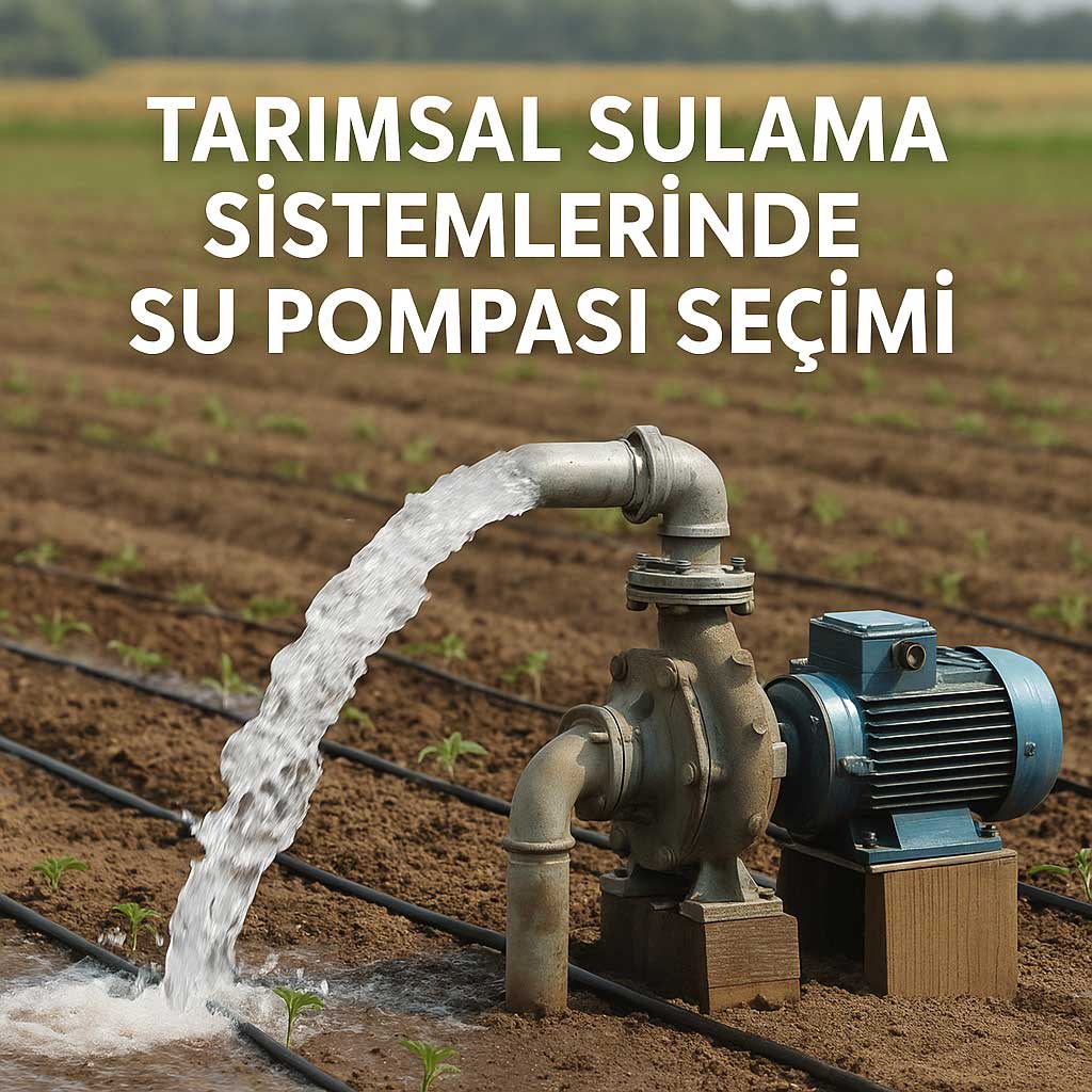Tarlada damla sulama sistemiyle çalışan modern su pompası ve sulama boruları, tarımsal sulama sistemlerinde verimliliği artıran bir kurulum.